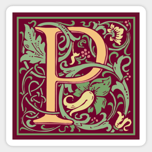 William Morris Vintage Letter P Sticker